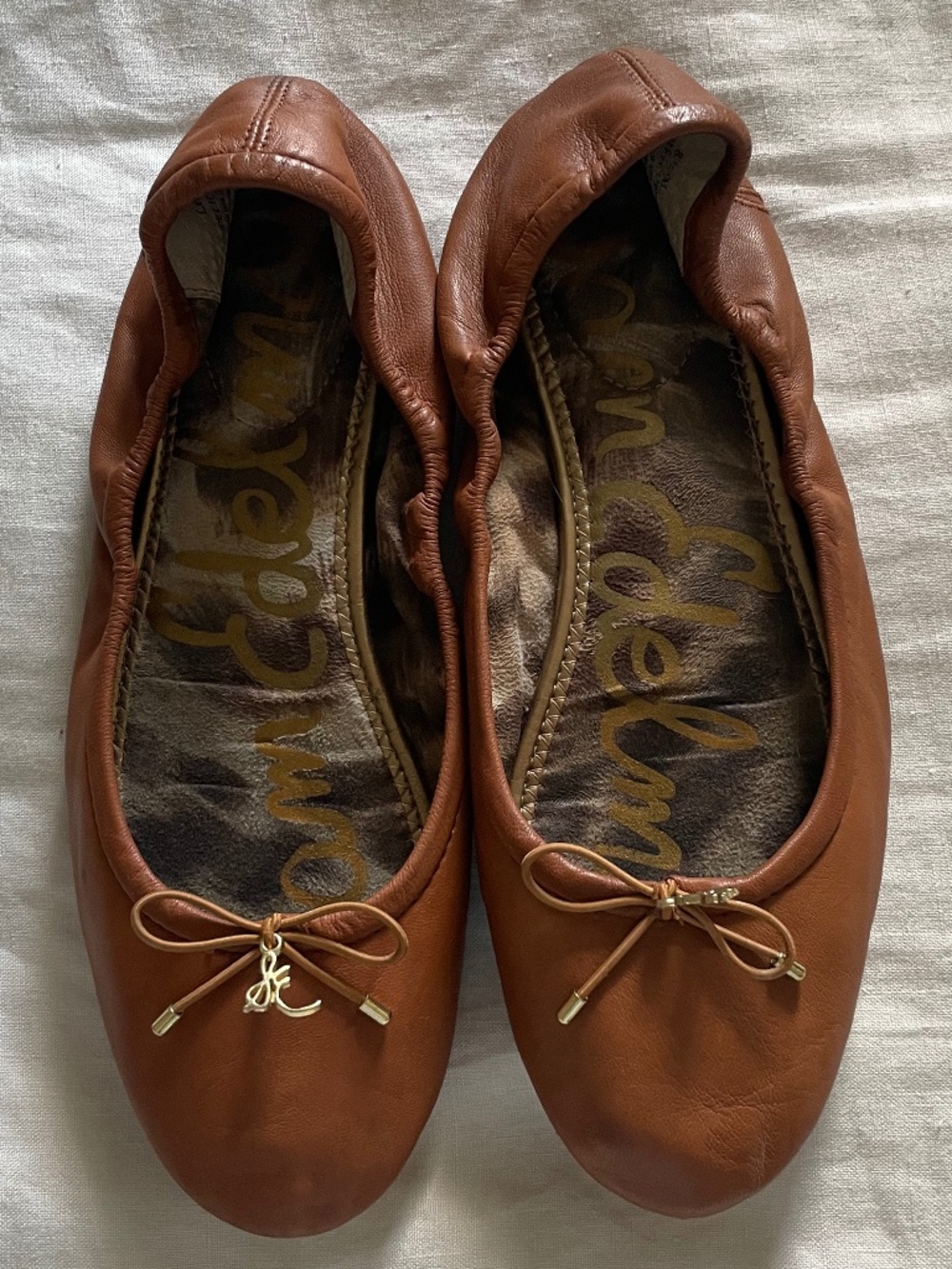 Sam Edelman Felicia leather ballerina flats in saddle brown